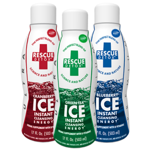 Rescue Detox ICE Instant Fast Cleansing Drink Three Flavors - 17 Ounce - Same Day Detox